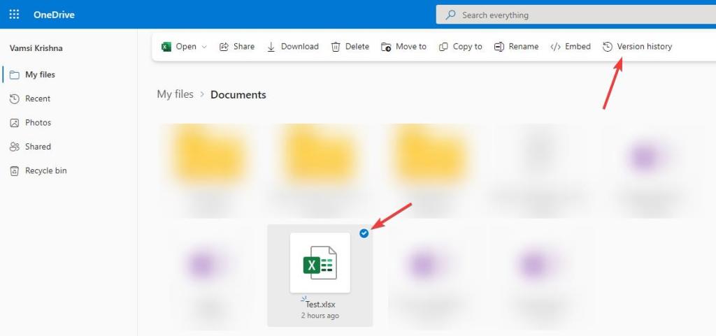 onedrive の Excel ファイルのバージョン履歴